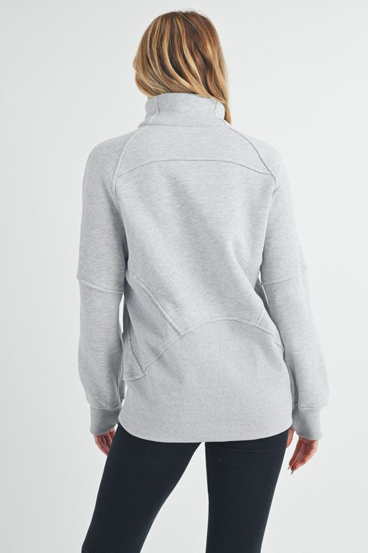 Aemi + Co Half Zip Raglan Sleeve Sweatshirt with Kangaroo Pocket-Chaelisa's New Jammies