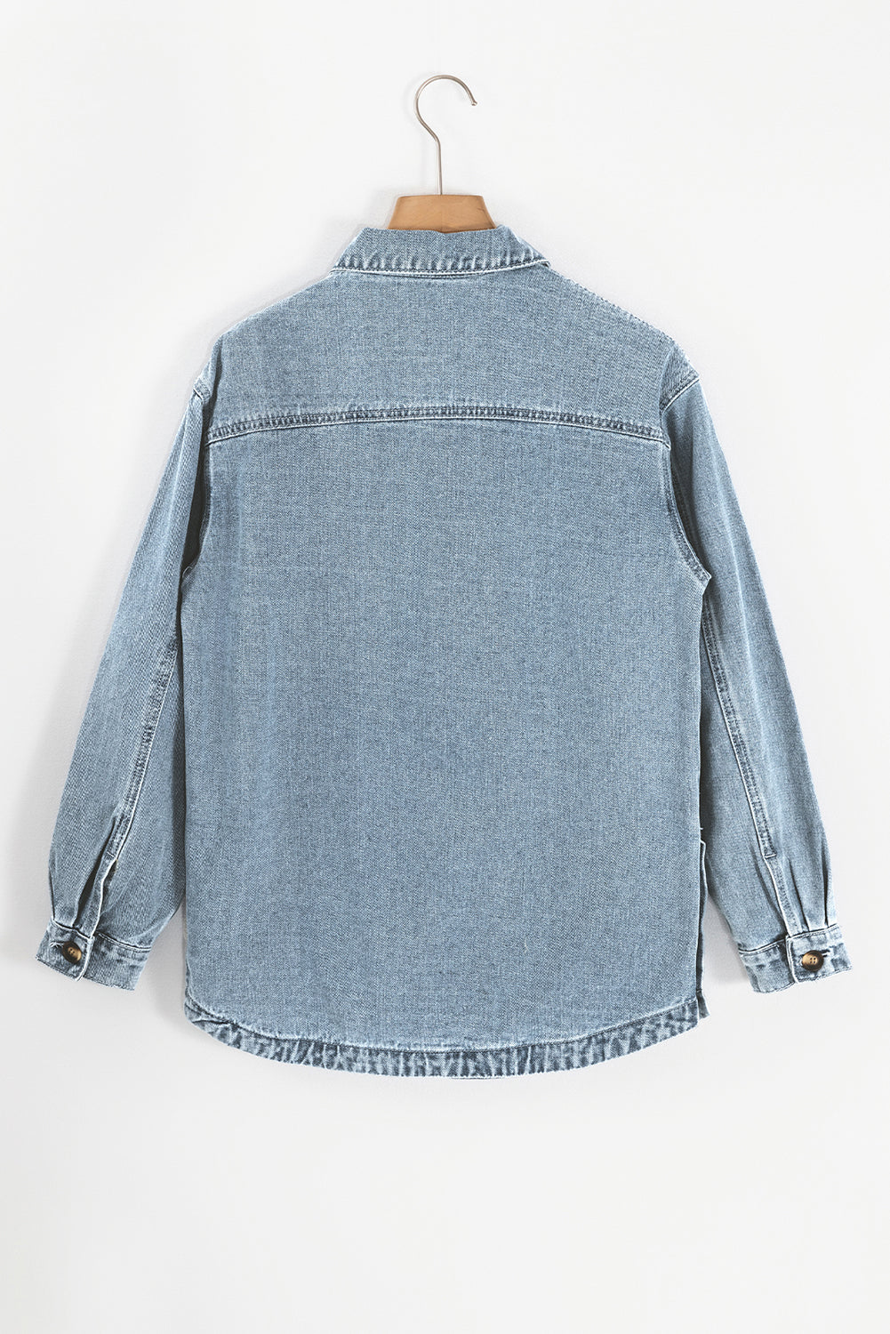 Dusk Blue Slit Buttons Pocketed Denim Jacket-Chaelisa's New Jammies