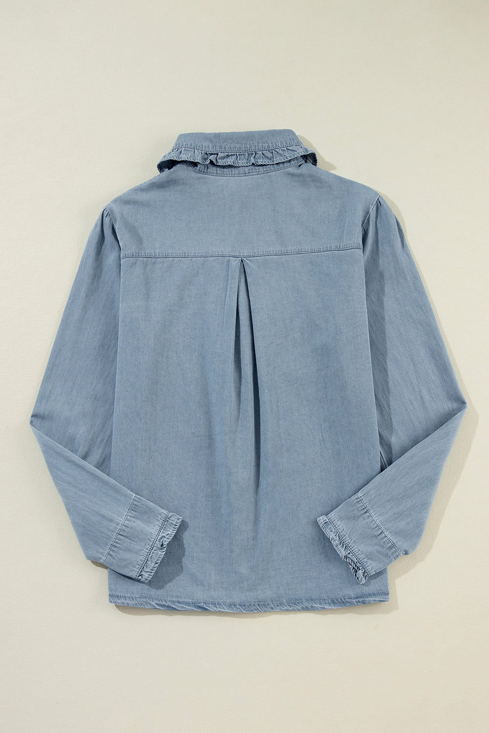 Dusk Blue Turn-down Collar Chambray Shirt-Chaelisa's New Jammies