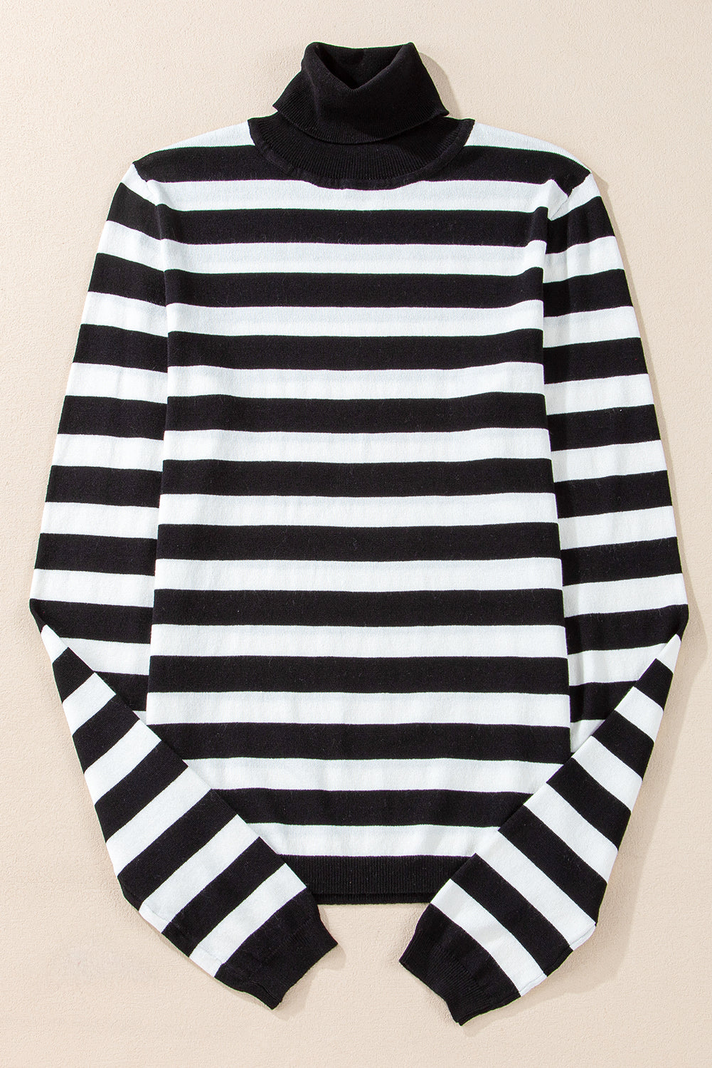 Black Stripe Slim Fit High Neck Knit Sweater-Chaelisa's New Jammies