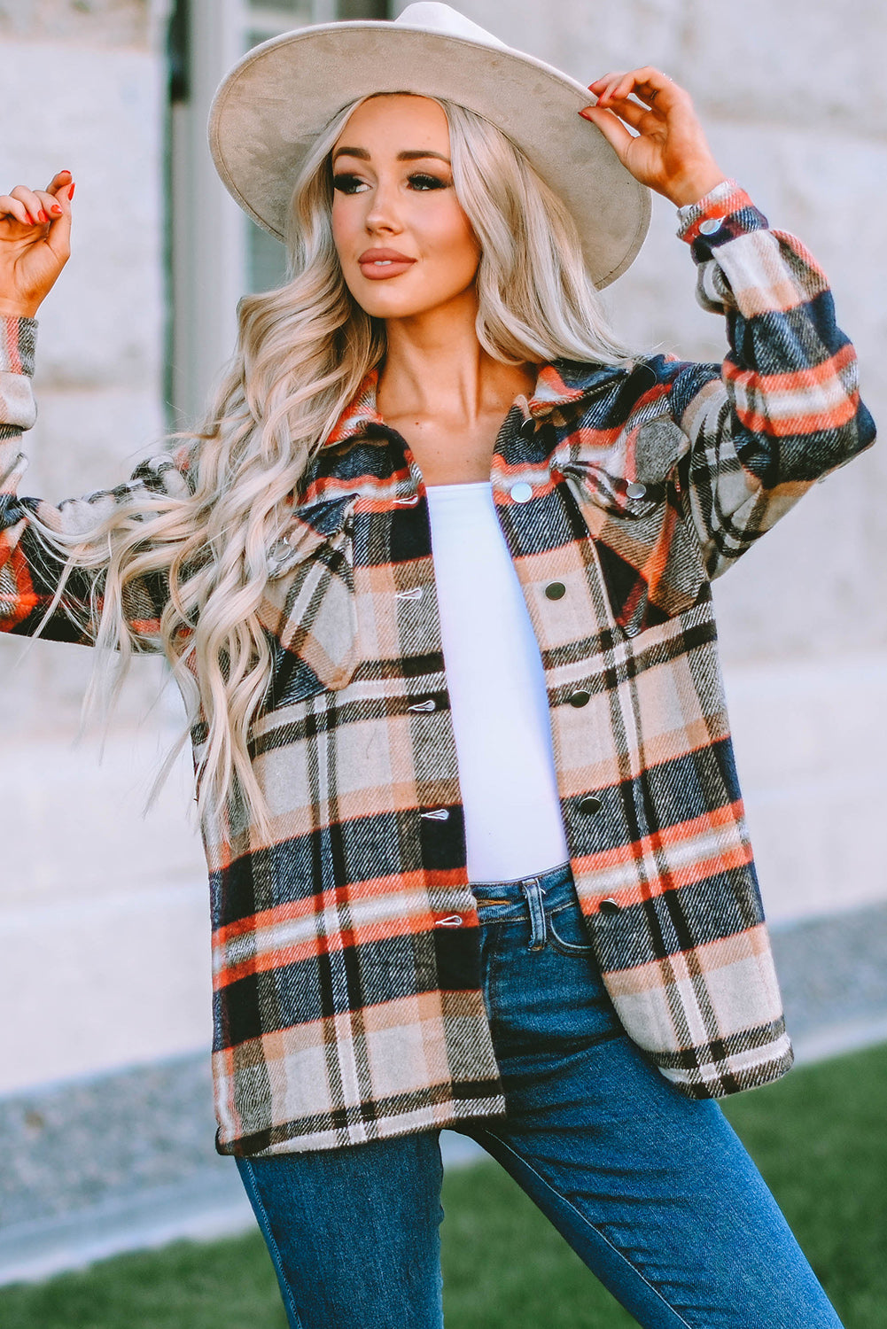 Multicolor Plaid Casual Button Up Flannel Shacket-Chaelisa's New Jammies