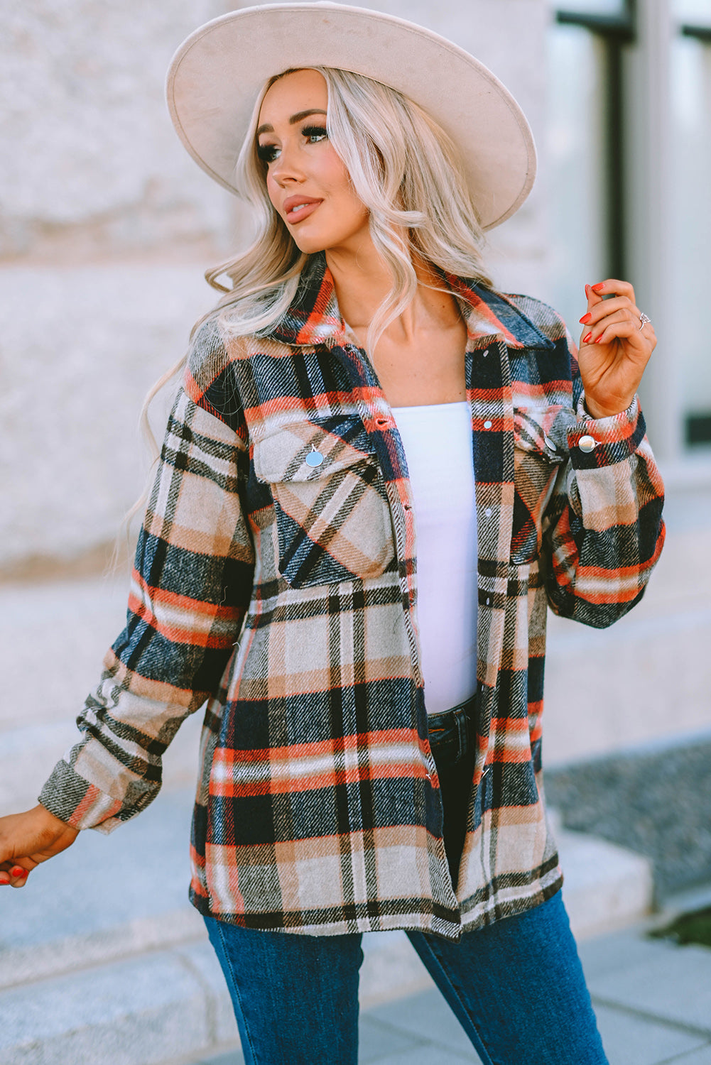 Multicolor Plaid Casual Button Up Flannel Shacket-Chaelisa's New Jammies