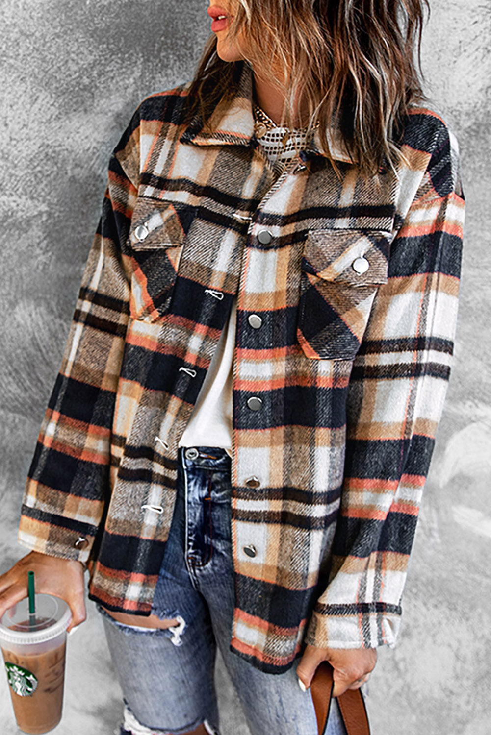 Multicolor Plaid Casual Button Up Flannel Shacket-Chaelisa's New Jammies