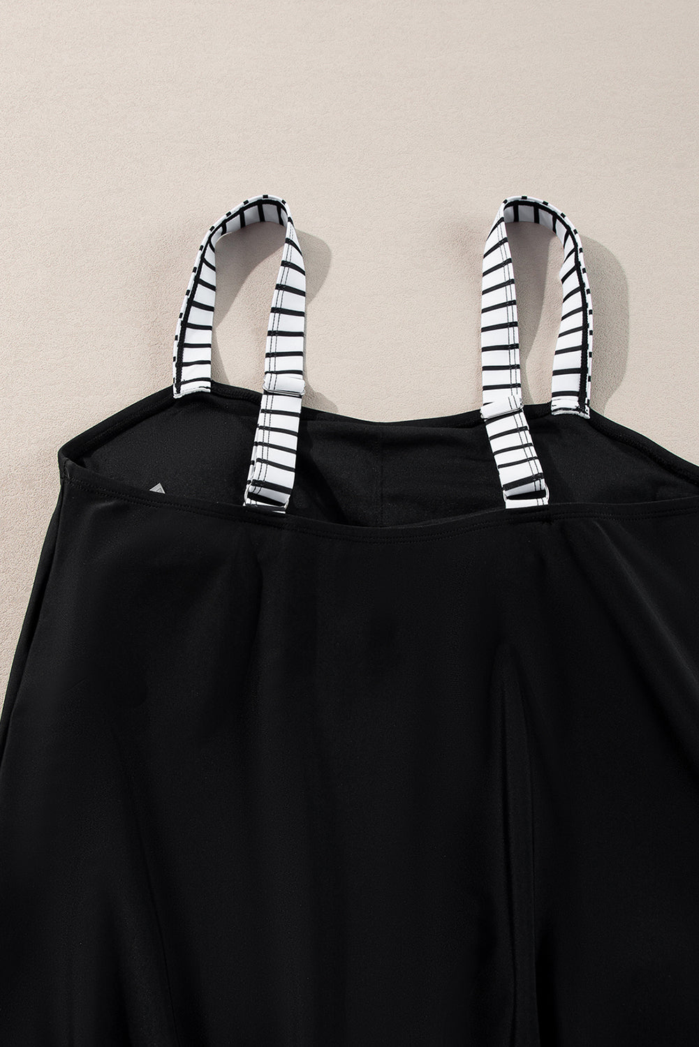 Black Striped Patchwork Side Drawstring Bottoms Tankini Set-Chaelisa's New Jammies