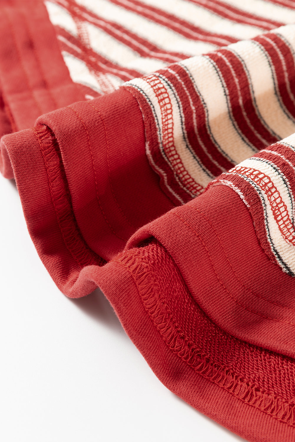 Red Stripe Buttoned V Neck Collared Drop Shoulder Top-Chaelisa's New Jammies