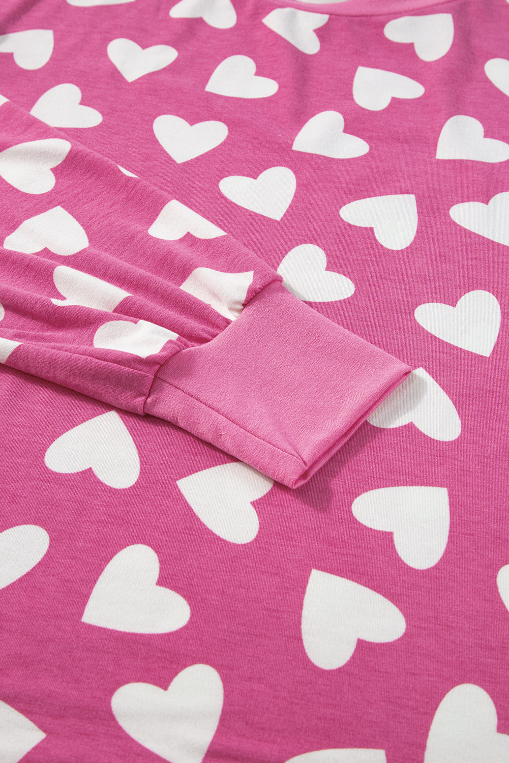 Pink Valentine Heart Shape Print Long Sleeve Top Shorts Lounge Set-Chaelisa's New Jammies