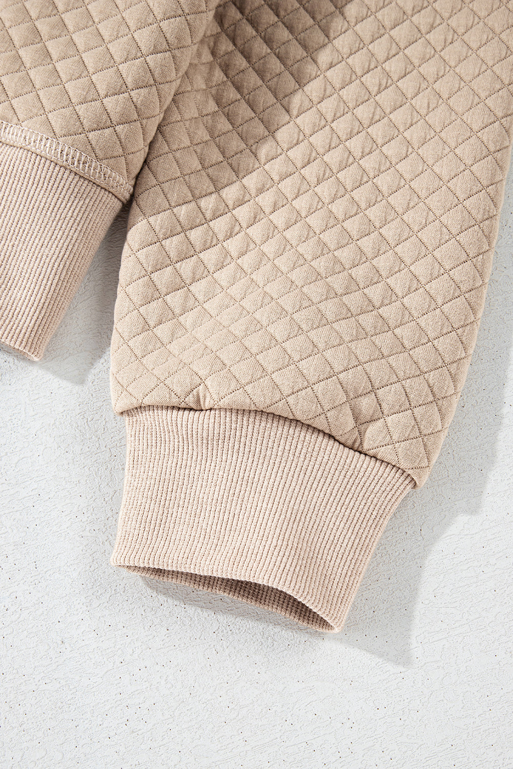 Parchment Solid Color Quilted Long Sleeve Top and Shorts Set-Chaelisa's New Jammies