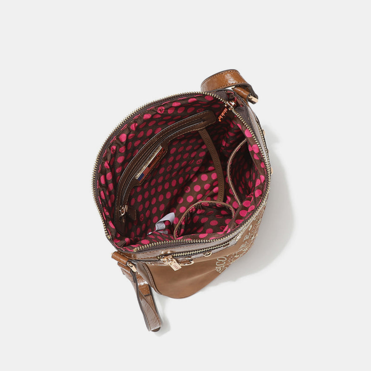 Nicole Lee USA Metallic Stitching Embroidery Inlaid Rhinestone Crossbody Bag-Chaelisa's New Jammies
