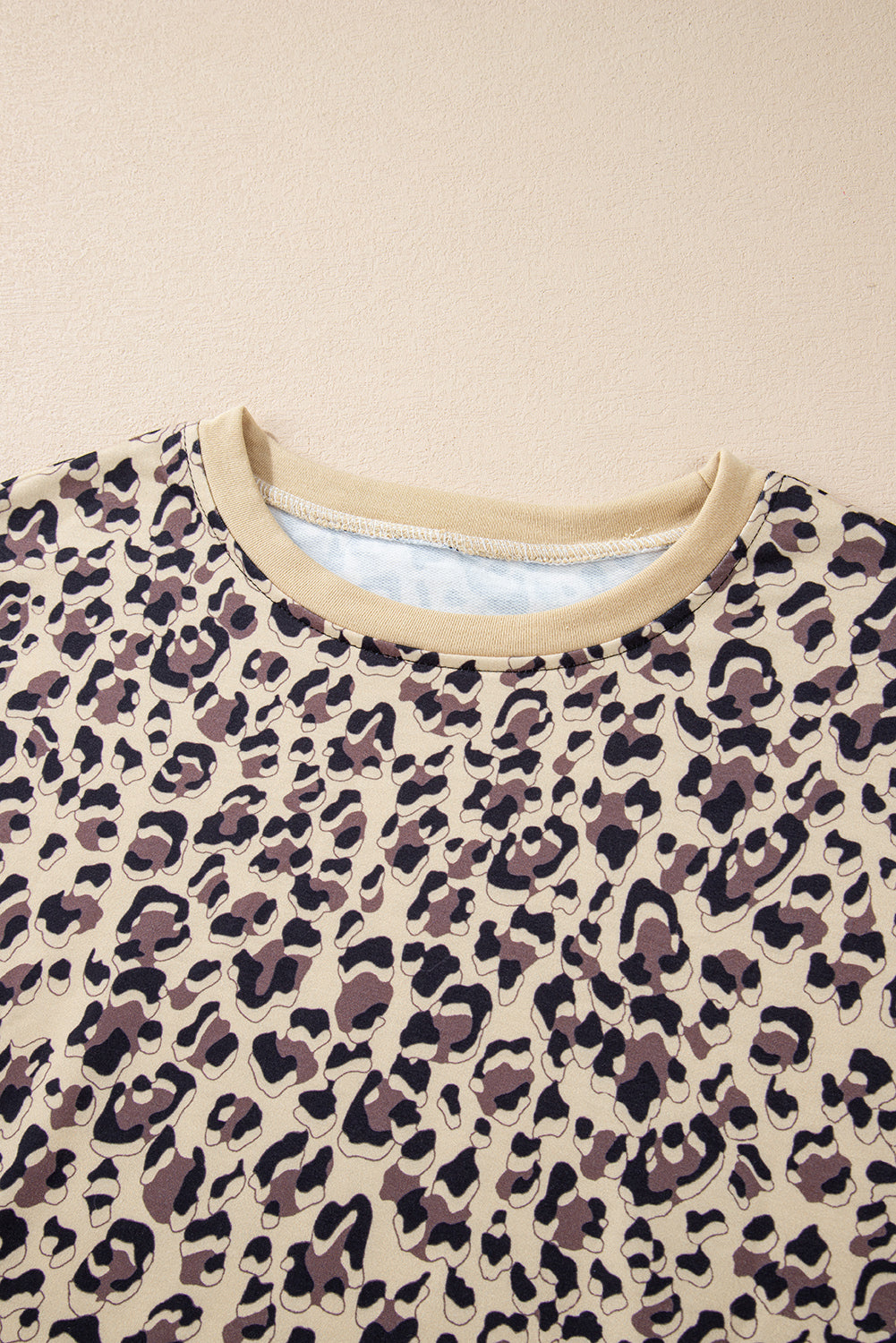 Parchment Leopard Print Crew Neck Sweatshirt-Chaelisa's New Jammies