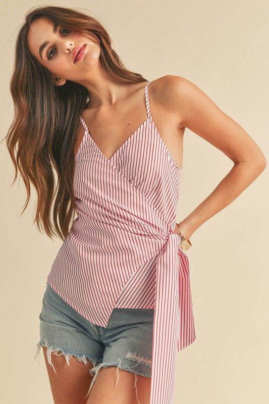 Aemi + Co Side Knotted Surplice Striped Cami-Chaelisa's New Jammies
