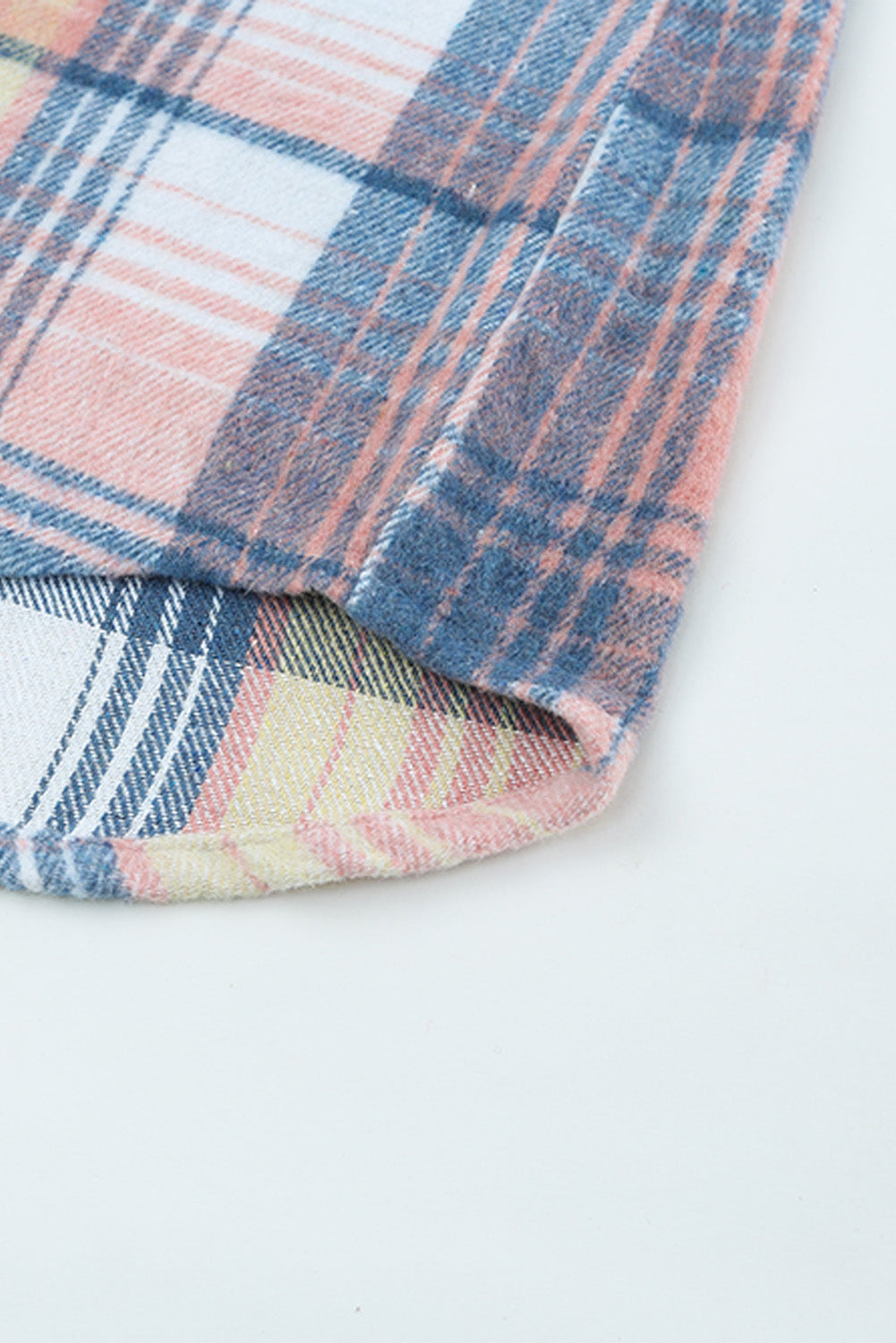 Pink & Grey Plaid Button Up Collared Flannel Shacket-Chaelisa's New Jammies