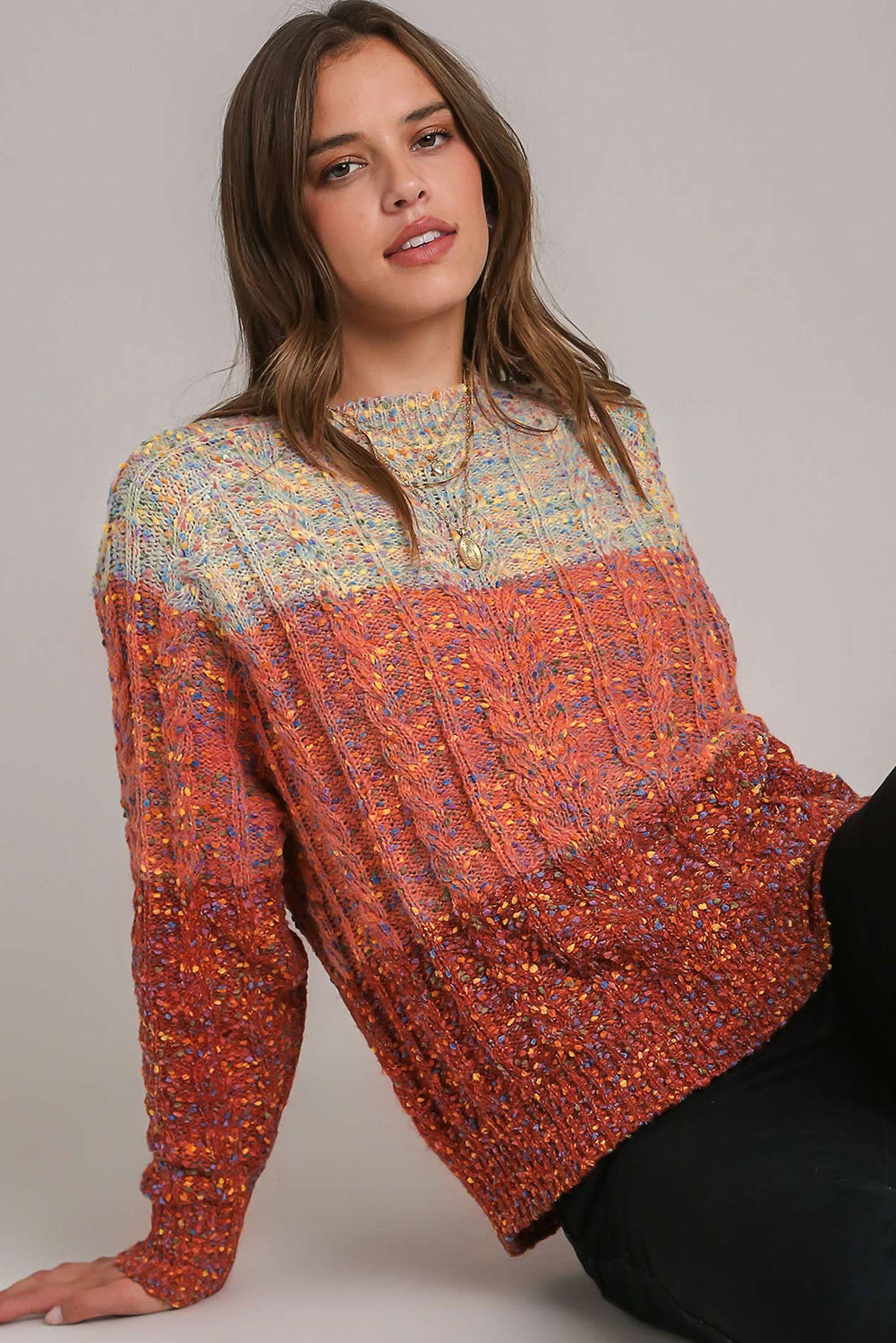 Multicolour Colorful Confetti Wool Ball Knitted Sweater-Chaelisa's New Jammies