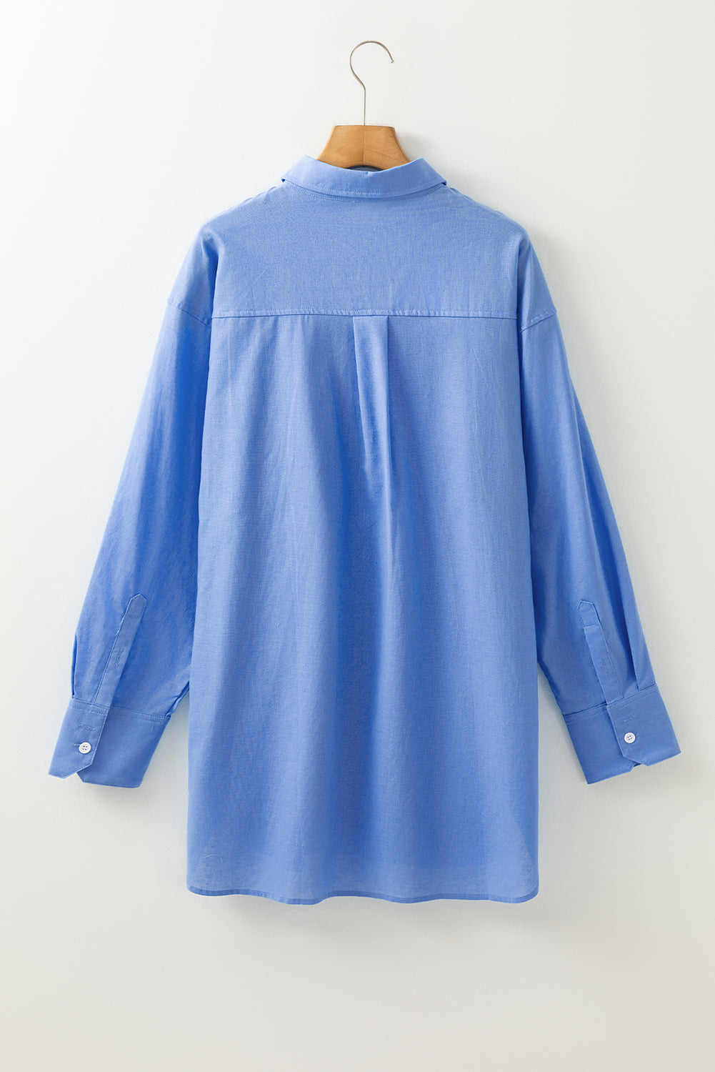 Blue Boyfriend Chest Pocket Tunic Shirt-Chaelisa's New Jammies