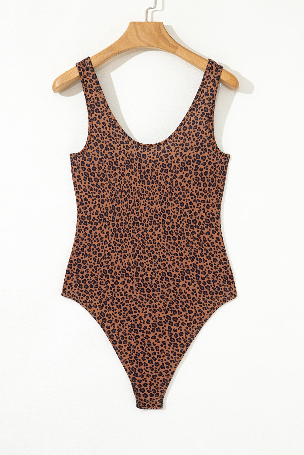 Brown Leopard Printed Sleeveless Scoop Neck Bodysuit-Chaelisa's New Jammies
