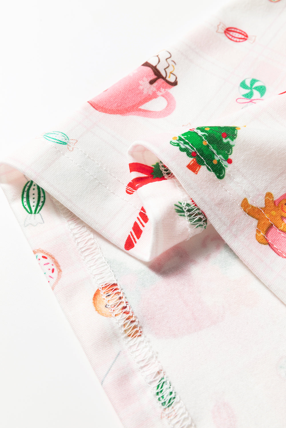 White Christmas Spirits Shirt Style 2pcs Short Pajama Set