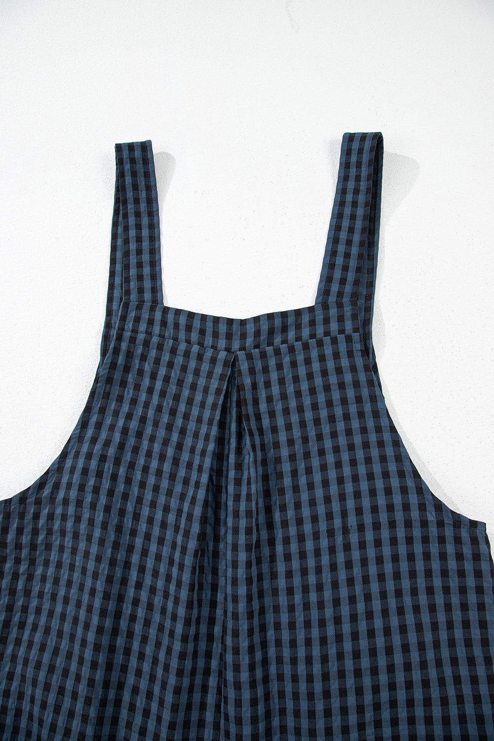 Sail Blue Plaid Print Buttoned Pocketed High Waist Overall-Chaelisa's New Jammies