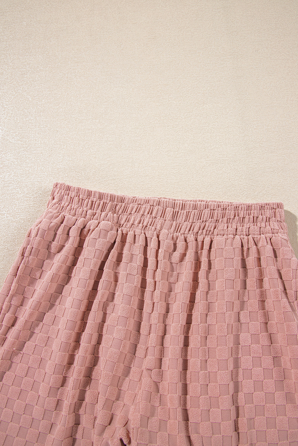 Blossom Checkered Textured Long Sleeve Top and Shorts Set-Chaelisa's New Jammies