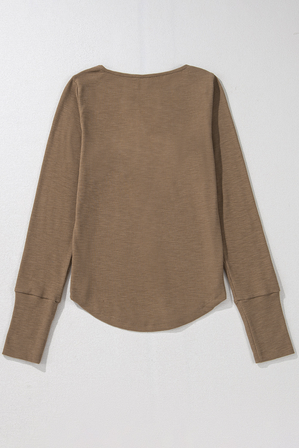 Chestnut Anglaise Broider Ribbed Long Sleeve Top-Chaelisa's New Jammies