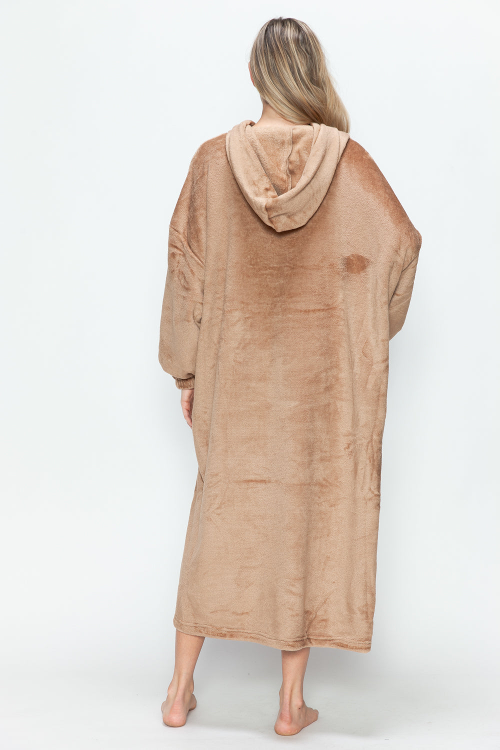 Double Take Full Size Pocketed Hooded Midi Lounge Dress-Chaelisa's New Jammies