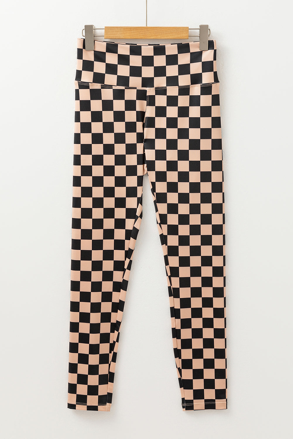 Khaki Checkered Pattern High Waist Skinny Leggings-Chaelisa's New Jammies