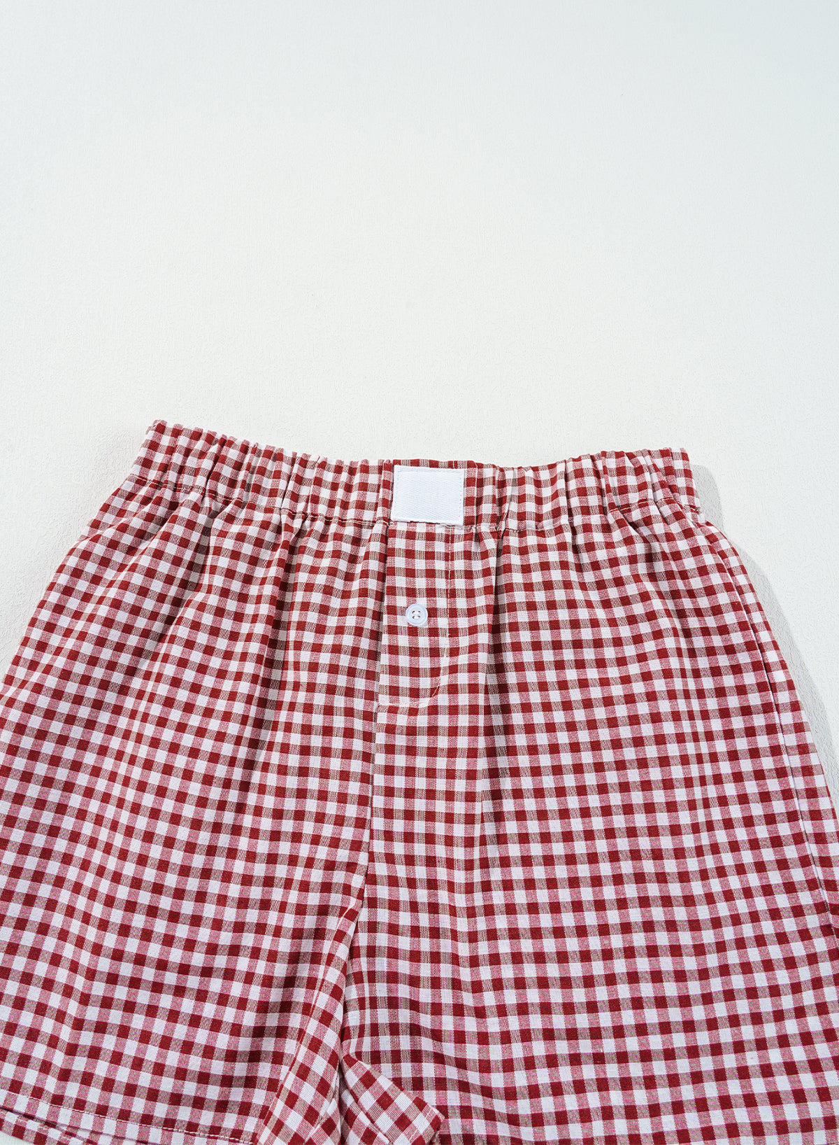 Red Plaid Gingham Printed High Waist Shorts-Chaelisa's New Jammies