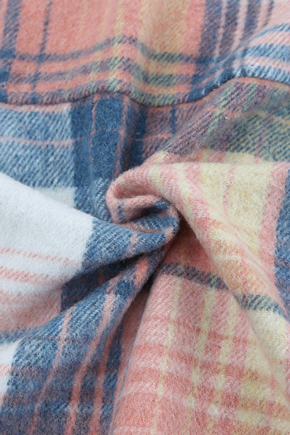 Pink & Grey Plaid Button Up Collared Flannel Shacket-Chaelisa's New Jammies