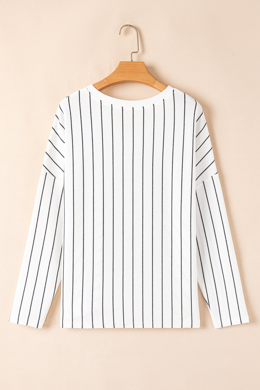 Black Stripe Chevron Striped V Neck Long Sleeve Casual Top-Chaelisa's New Jammies
