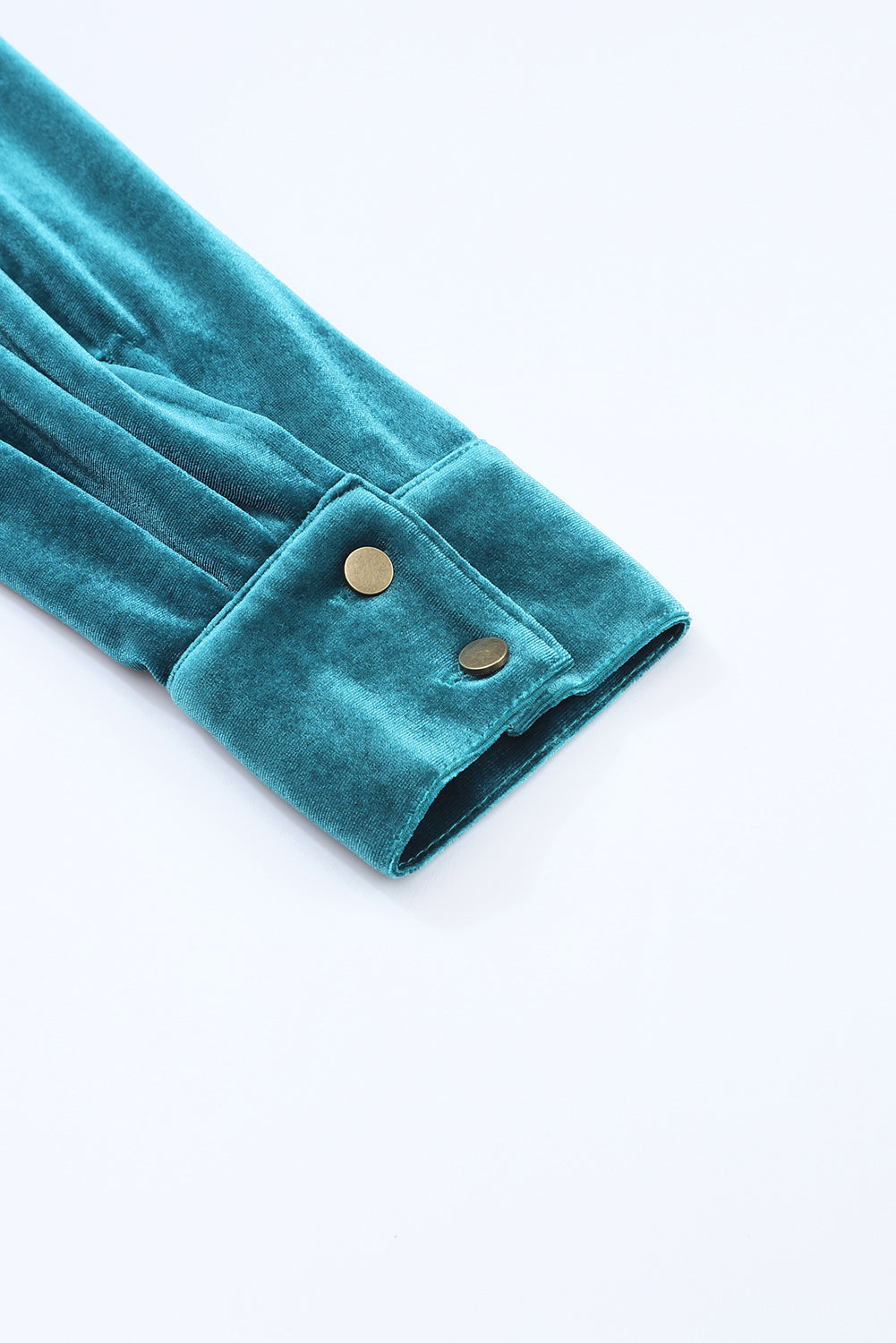 Navy Blue Frilled Buttoned V Neck Velvet Blouse-Chaelisa's New Jammies