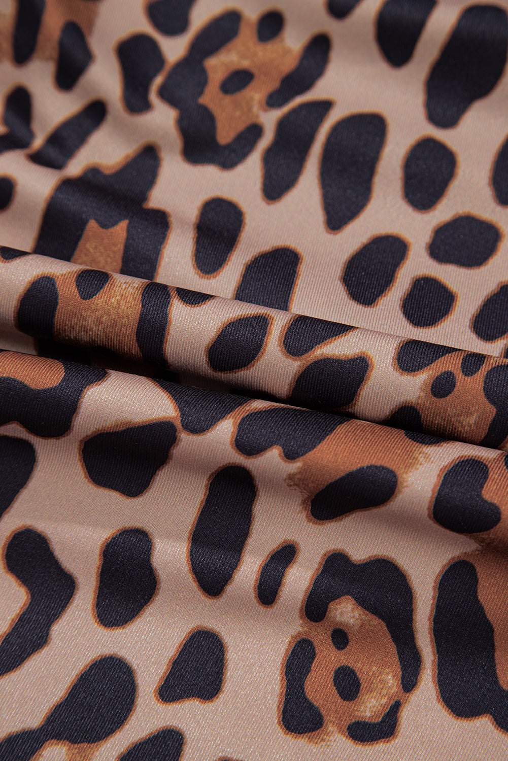 Brown Spaghetti Straps Ruched Leopard Bodysuit-Chaelisa's New Jammies