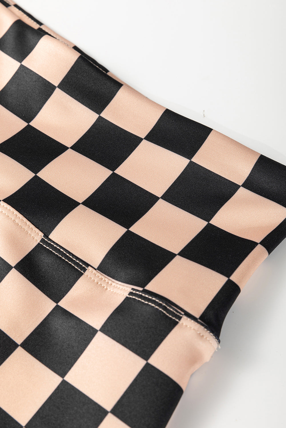 Khaki Checkered Pattern High Waist Skinny Leggings-Chaelisa's New Jammies