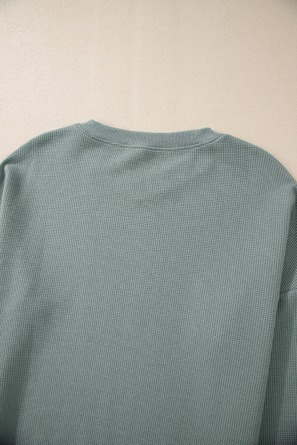 Clearly Aqua Waffle Knit Drop Shoulder V Neck Top-Chaelisa's New Jammies