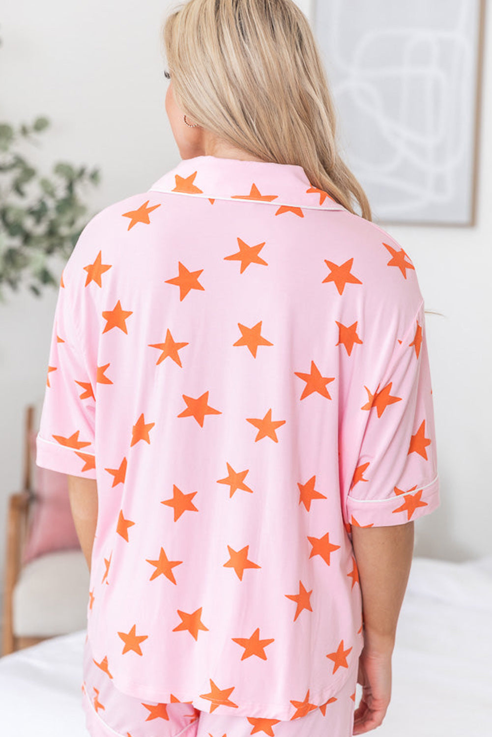 Pink Stars Short Sleeve Shirt and Shorts Bamboo Pajama Set-Chaelisa's New Jammies