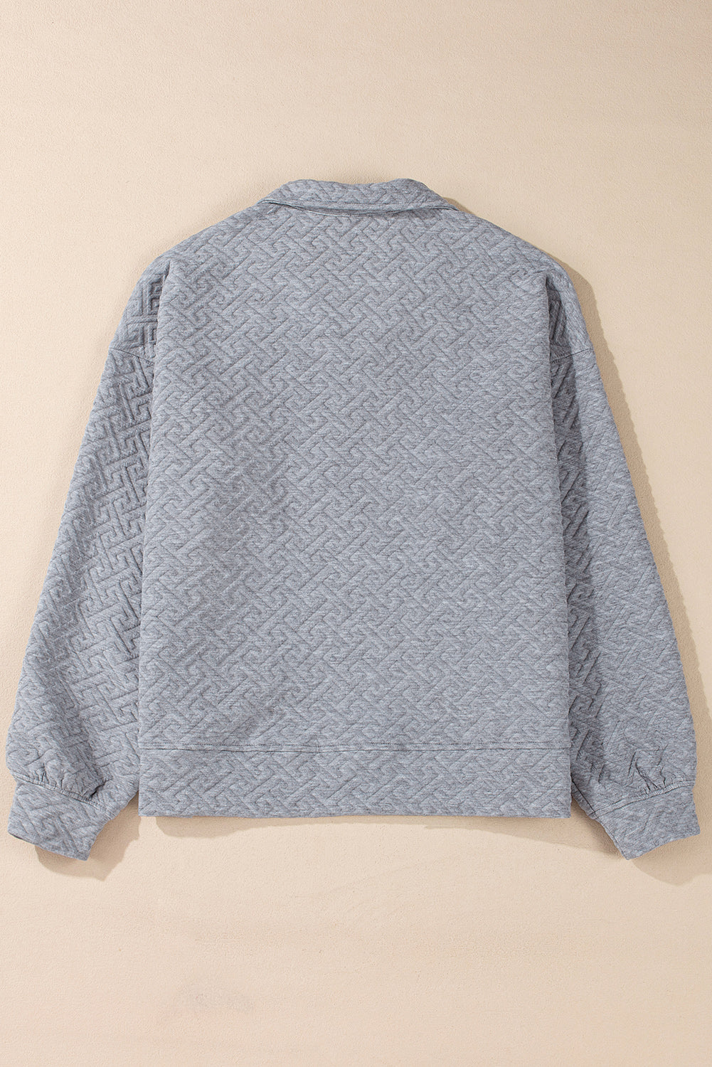 Gray Solid Textured Half Zipper Collared Sweatshirt-Chaelisa's New Jammies
