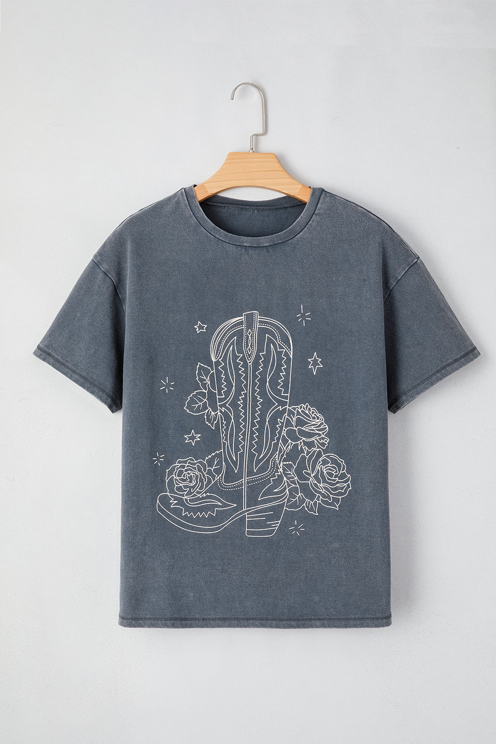 High-Rise Western Cowboy Boots Graphic Tee-Chaelisa's New Jammies