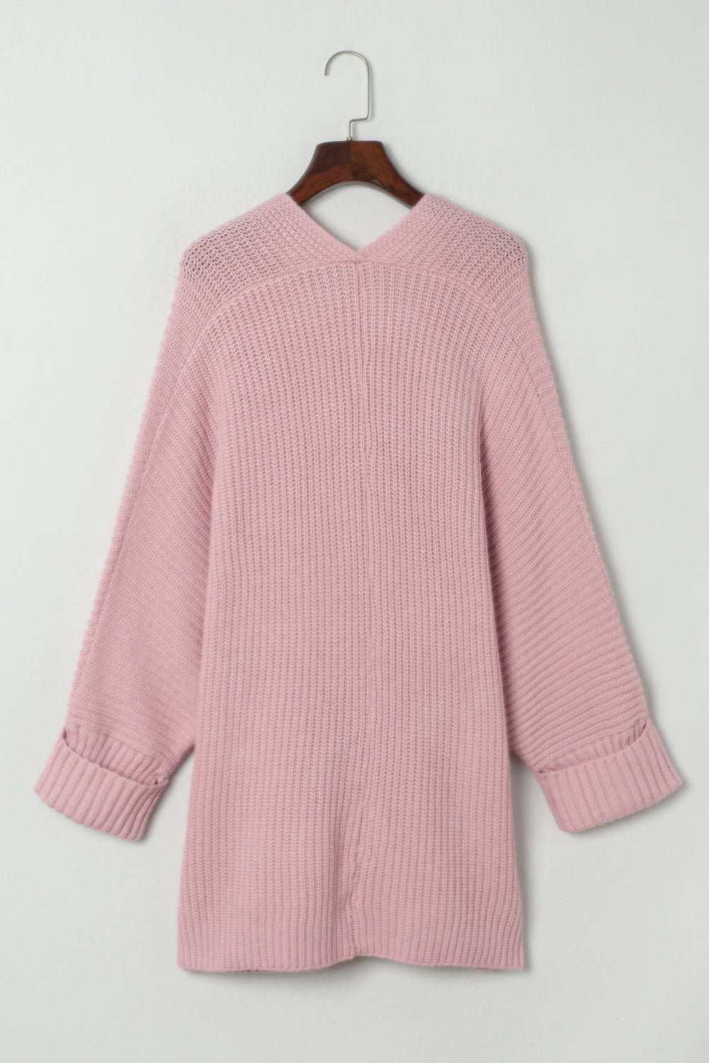 Pink Oversized Fold Over Sleeve Open Front Cardigan-Chaelisa's New Jammies