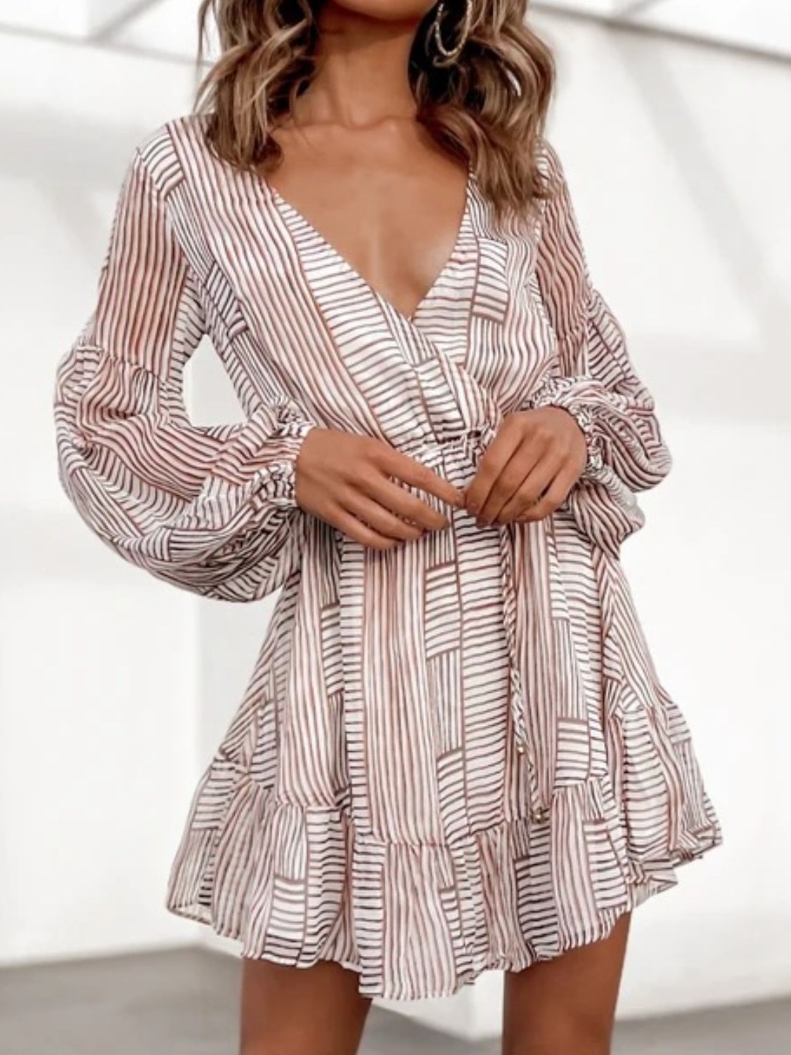 Cutout Back Surplice Long Sleeve Dress-Chaelisa's New Jammies