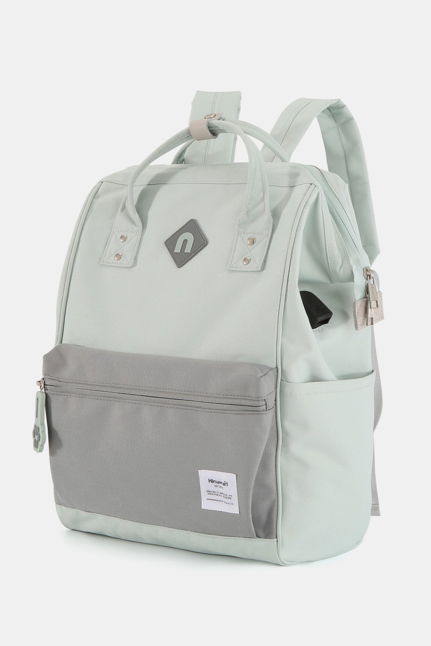Himawari Contrast Waterproof Backpack Bag with External USB Port-Chaelisa's New Jammies