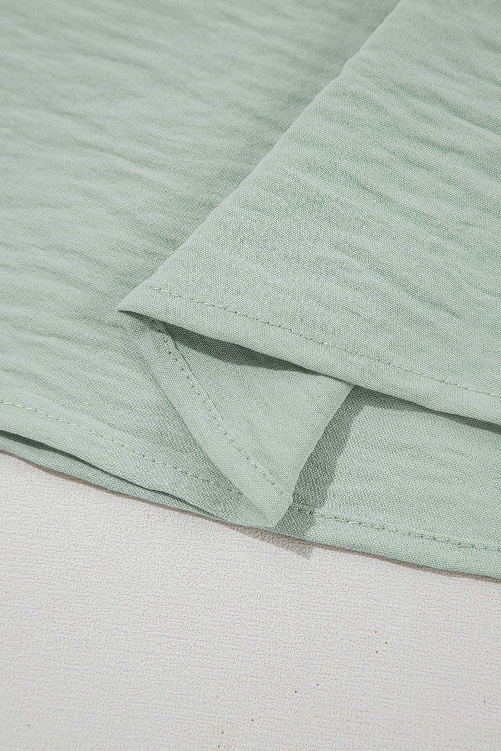 Clearly Aqua Solid Color Ruffled Short Sleeve Casual Blouse-Chaelisa's New Jammies