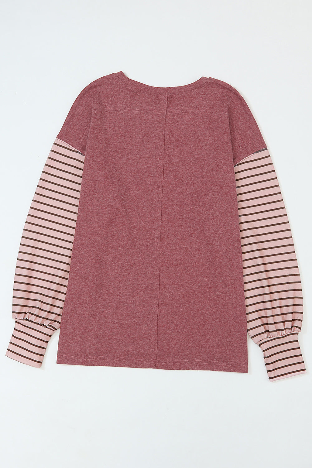 Peach Blossom Colorblock Striped Bishop Sleeve Top-Chaelisa's New Jammies