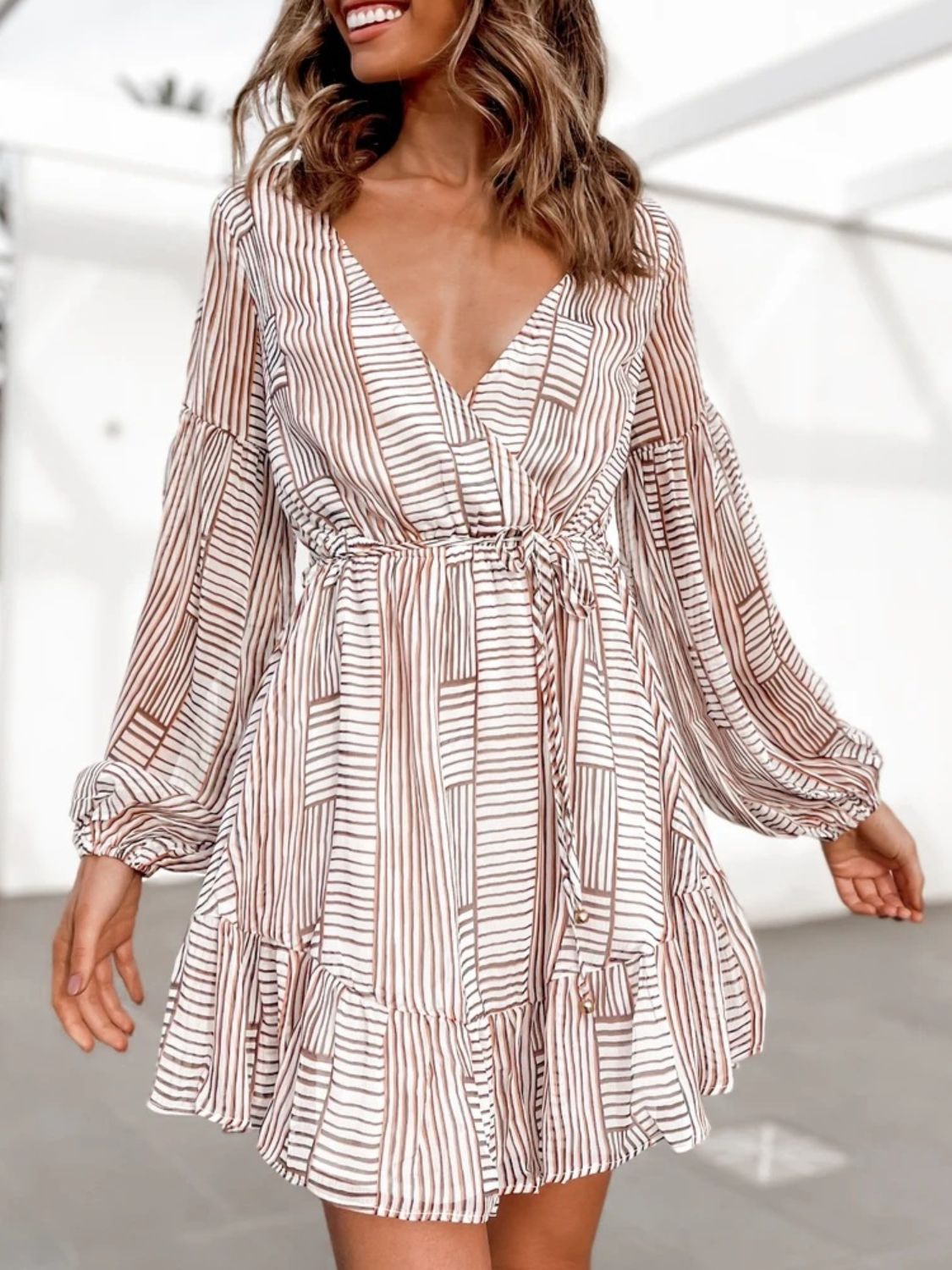 Cutout Back Surplice Long Sleeve Dress-Chaelisa's New Jammies