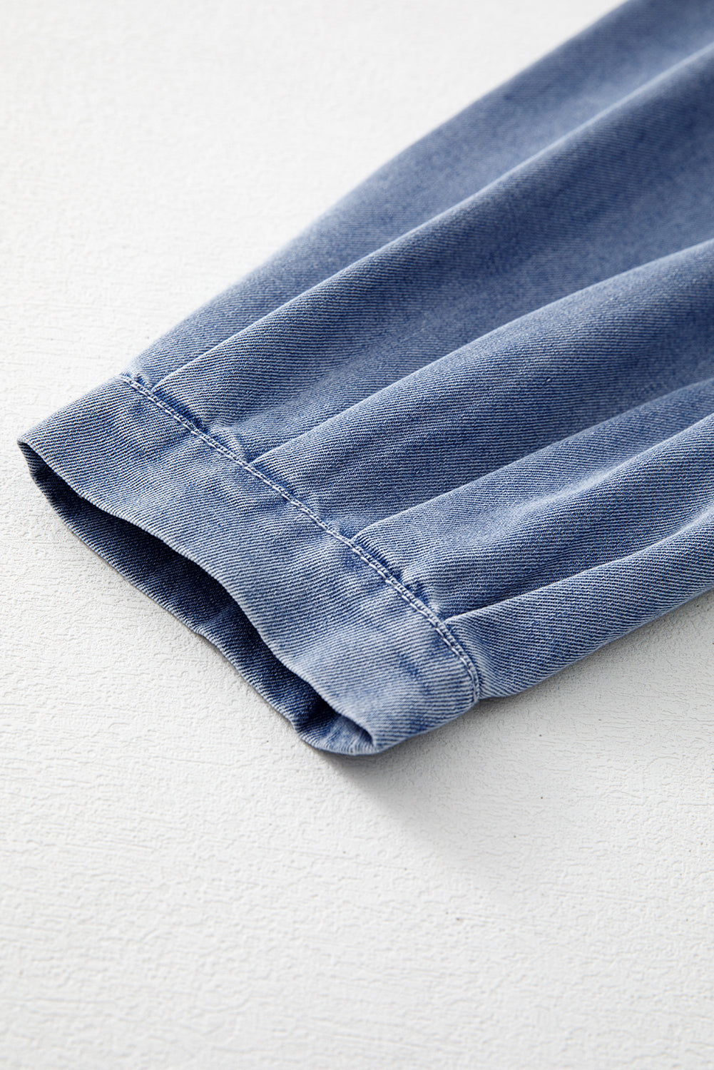 Myosotis Denim Front Pintuck Bow Tie Puff Sleeve Top-Chaelisa's New Jammies