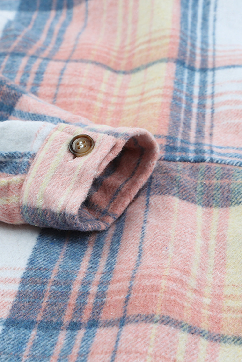 Pink & Grey Plaid Button Up Collared Flannel Shacket-Chaelisa's New Jammies