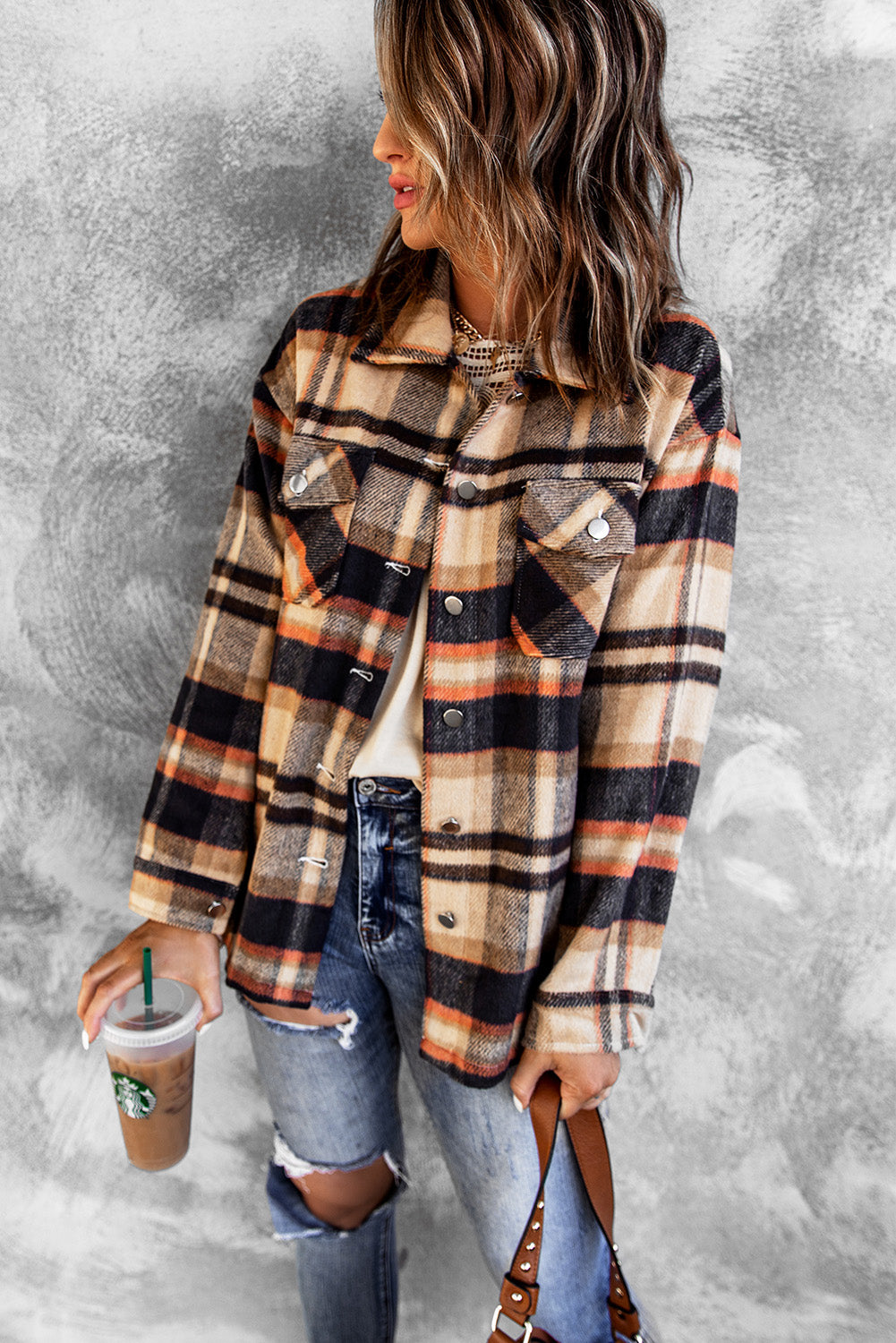 Multicolor Plaid Casual Button Up Flannel Shacket-Chaelisa's New Jammies
