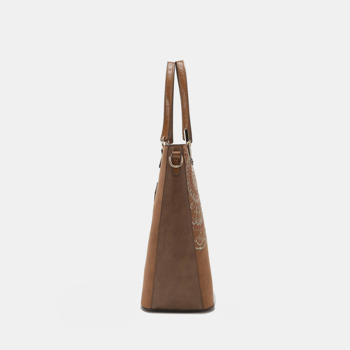 Nicole Lee USA Metallic Stitching Embroidery Inlaid Rhinestone Tote Bag-Chaelisa's New Jammies