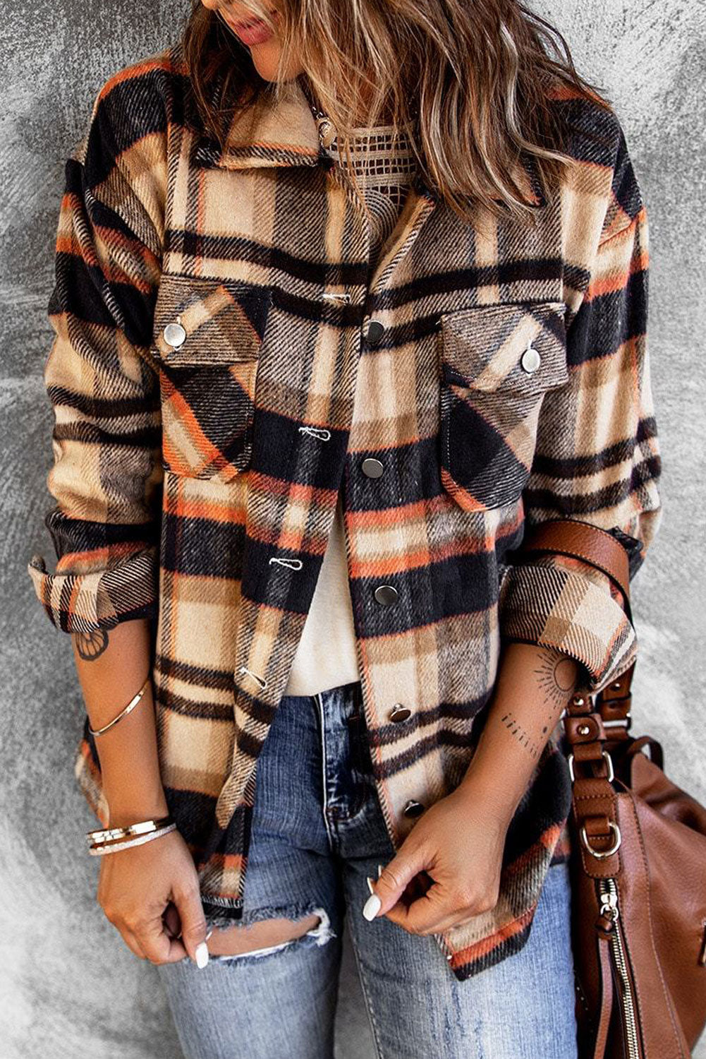 Multicolor Plaid Casual Button Up Flannel Shacket-Chaelisa's New Jammies