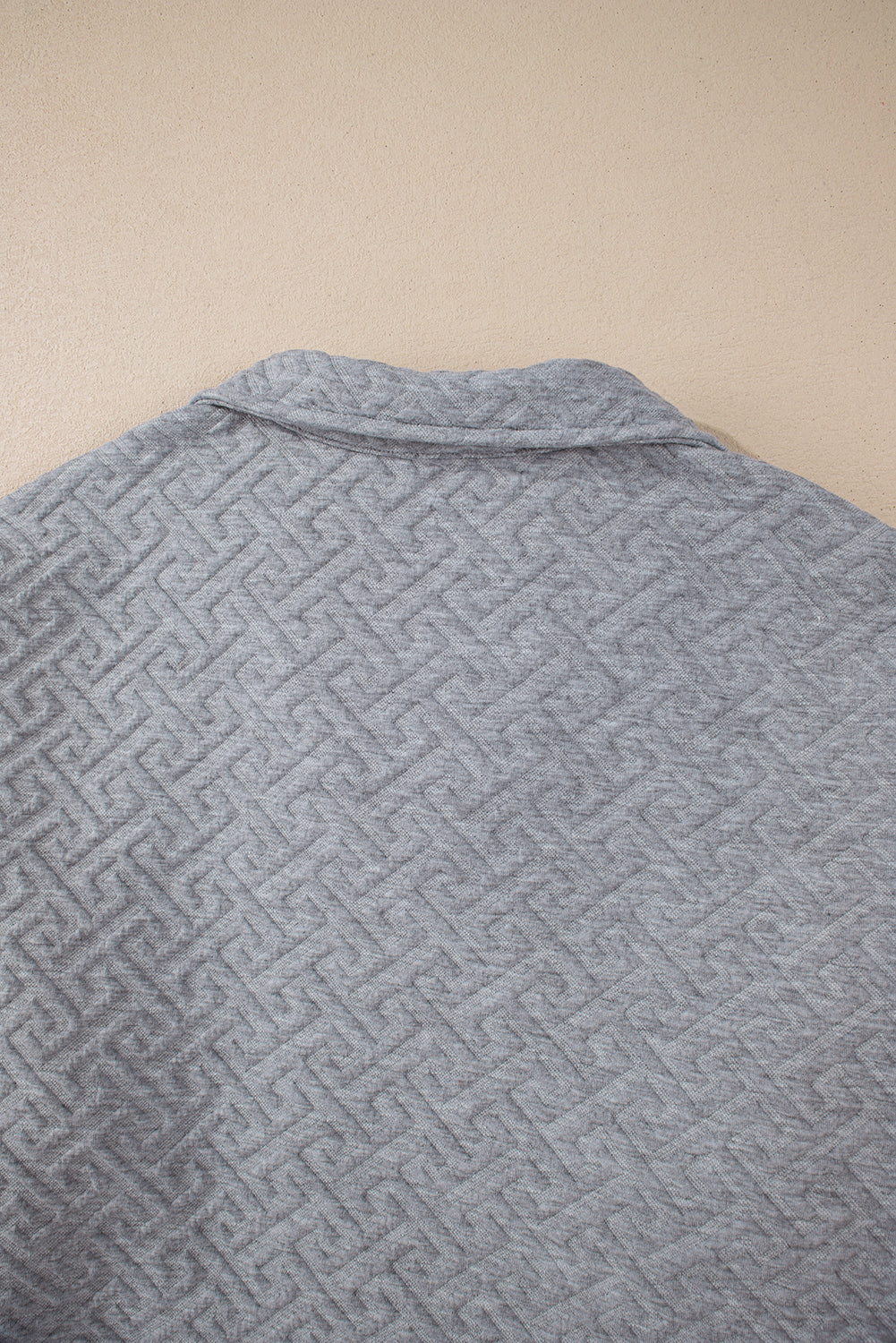 Gray Solid Textured Half Zipper Collared Sweatshirt-Chaelisa's New Jammies