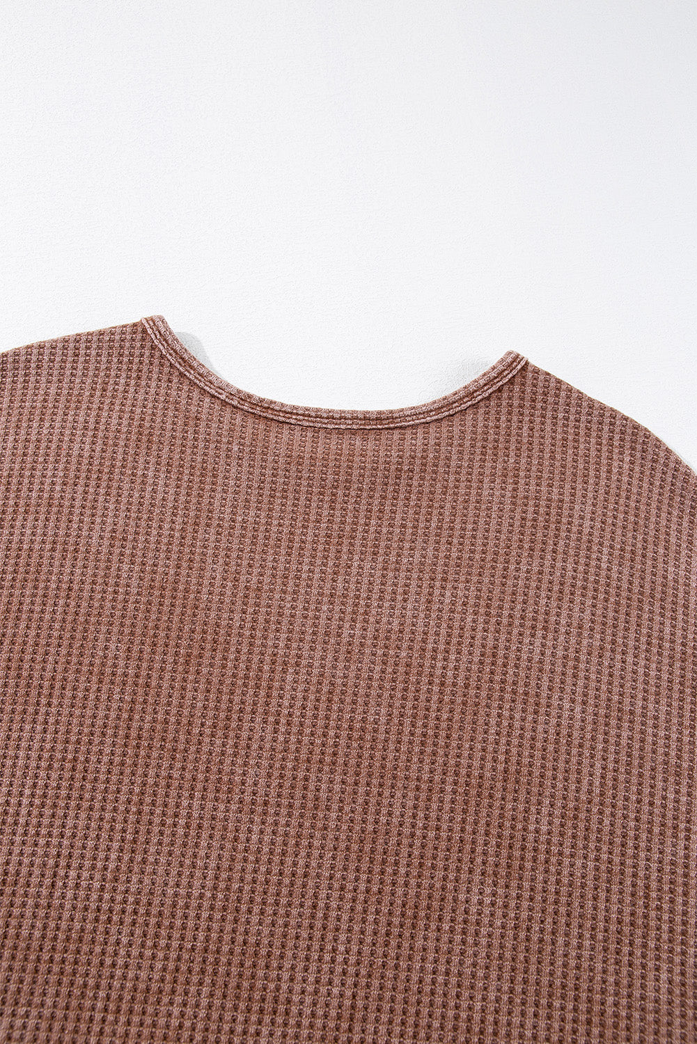 Coffee Waffle Knit Fringed High Low Loose Top-Chaelisa's New Jammies