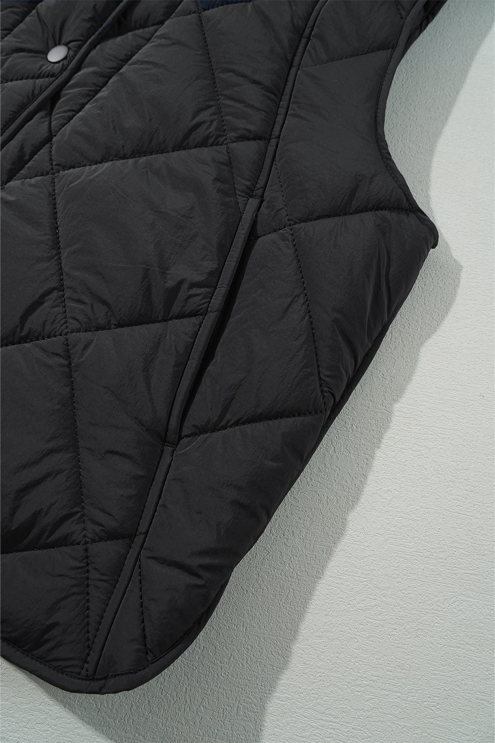 Black Quilted High Neck Button Up Pocket Vest Coat-Chaelisa's New Jammies