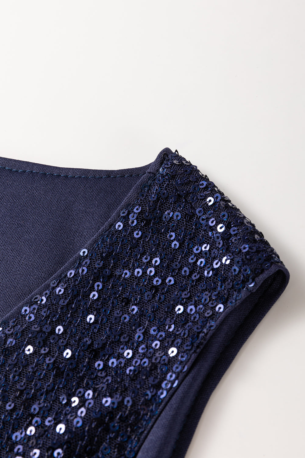 Dirty blue Sequined Deep V Neck Buttoned Tank Top-Chaelisa's New Jammies