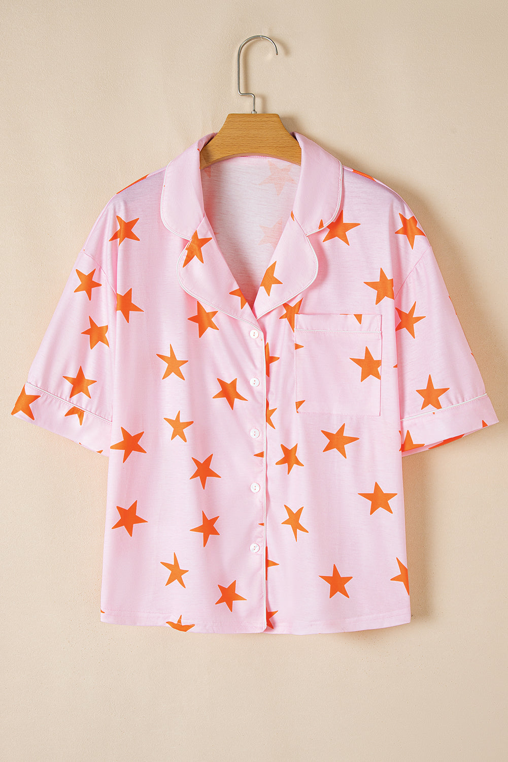 Pink Stars Short Sleeve Shirt and Shorts Bamboo Pajama Set-Chaelisa's New Jammies